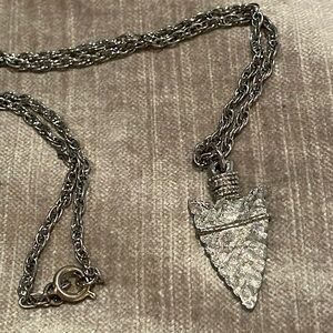 80’s Silver Indian Arrow Necklace Rope Chain